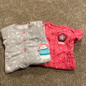2 Carter’s fleece onesies